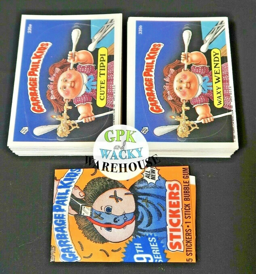 GARBAGE PAIL KIDS 9th SERIES 9 COMPLETE 88-CARD SET 1987 + FREE WAX WRAPPER OS9 - Image 1 of 2