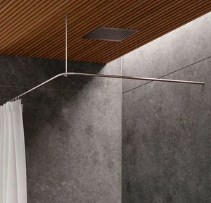 Duschvorhangstange Edelstahl massiv, L-Form, 100 x 100cm - PHOS Design - Bild 1 von 12