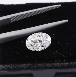Loose 2 Ct Oval Cut Natural D Color Lab-Grown CVD Diamond VVS1 Clarity Certified - Picture 1 of 10