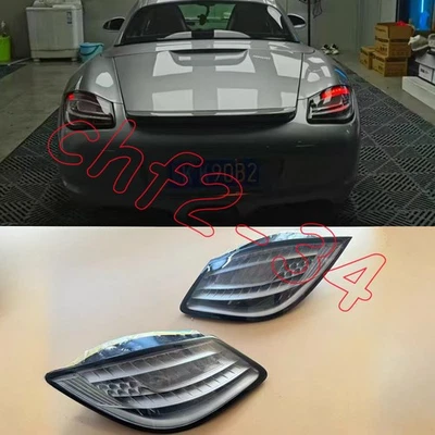 Par de lanternas traseiras de LED estilo lente branca lâmpada traseira para Porsche Boxster Cayman 987.2 - Imagem 1 de 4