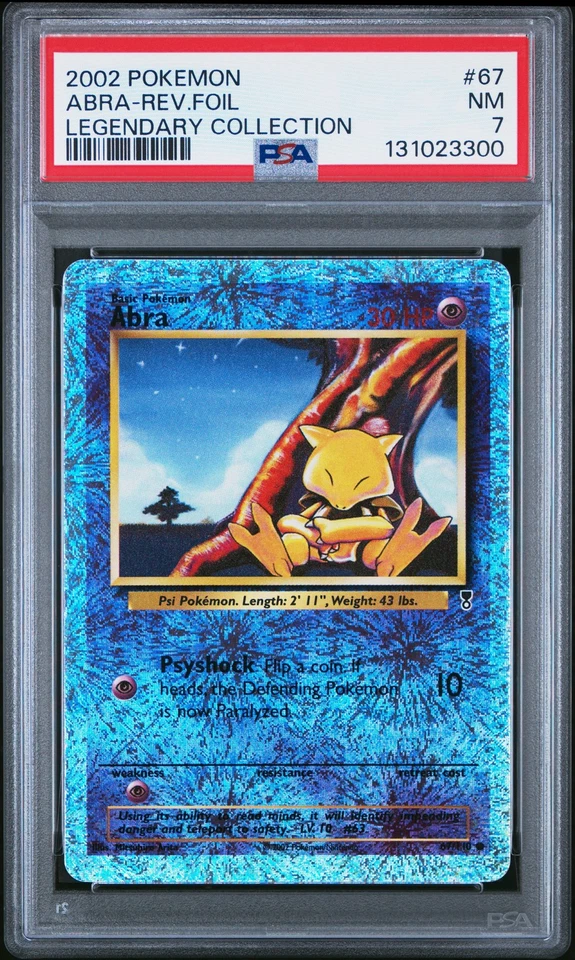 2002 POKEMON LEGEND COLL #67 ABRA-REVERSE FOIL PSA 7 - Image 1 of 2