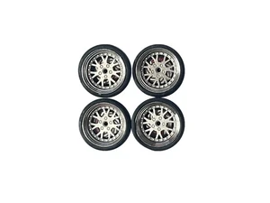 1/64 Silver Alloy Wheels - Y-Spoke Racing fits Tomica Hot Wheels Matchbox MiniGT - Picture 1 of 3