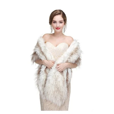 Para mujer 1920s Imitación Piel Envolturas Chal Nupcial Invierno Estola para Boda Capa Foto 1 de 4