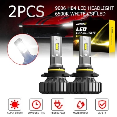 Pair High Low Beam LED 9006 HB4 Headlight 40000LM 6500K Xenon White CANBUS 2PCS - Image 1 of 4