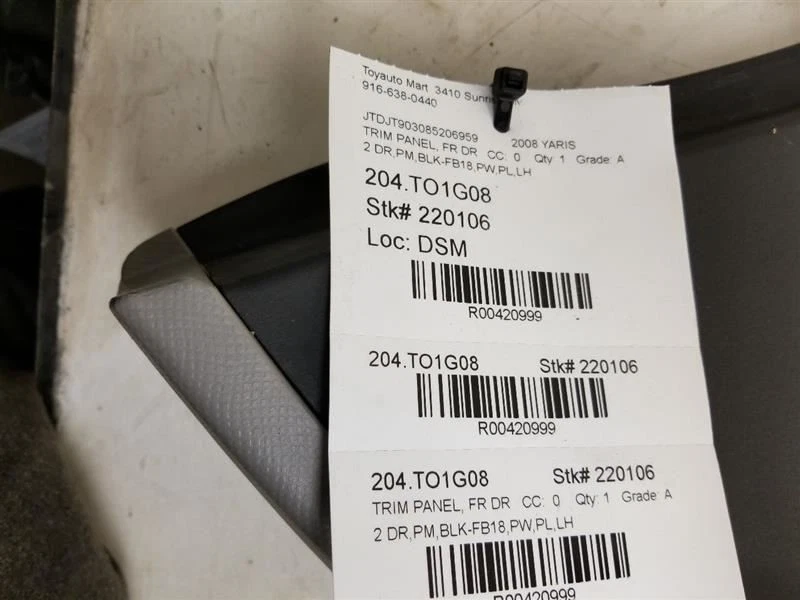 CONJUNTO DE PAINEL DA PORTA DIANTEIRA DO LADO DO MOTORISTA TOYOTA YARIS 2008  - Imagem 1 de 4