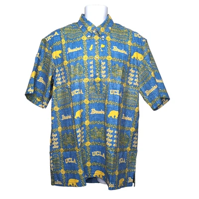 Reyn Spooner University UCLA Bruins Hawaiian Shirt Men XL Blue Gold Pullover NWT - Image 1 of 4