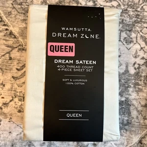 New Wamsutta Dream Zone Queen 4 Piece Sateen 400 TC Cotton Sheet Set Tan Beige - Picture 1 of 4