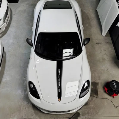 Calcomanía gráfica personalizada Porsche Cayman 2015-2025 718 981 982 capó triple raya Foto 1 de 4