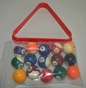 Set palline da biliardo piccole 1,5" e rack biliardo - Foto 1 di 2