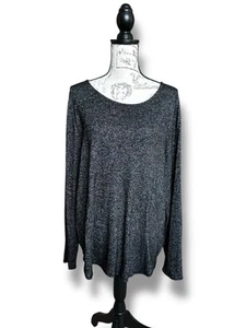 Old Navy Women's Super Soft Black Marled LS Lightweight Tunic Sweater XL - Picture 1 of 4