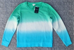 J. donna nuova con etichetta Felpa girocollo Crew Dip-Dye Tie-Dye AY266; taglia S - Foto 1 di 4