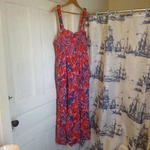 Terra & Sky Damen Sommerkleid 100% Baumwolle Boho Blumen Stufen Gr. 2X Bunt - Bild 1 von 12