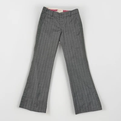 Vintage American Eagle Light Gray With White Pinstripes Wool Dress Pants Size 2 - Image 1 of 4
