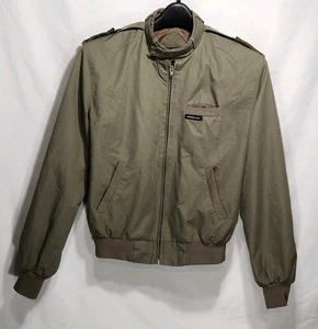 Vintage Members Only Mens Cafe Racer Jacket Coat Size Medium Army Green - Picture 1 of 9