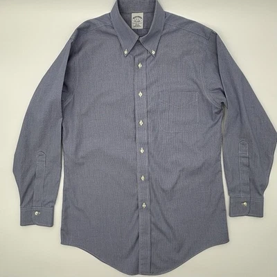 Camisa Brooks Brothers 15-32 Calce Ajustado Azul/Blanco Algodón Abotonada Foto 1 de 4