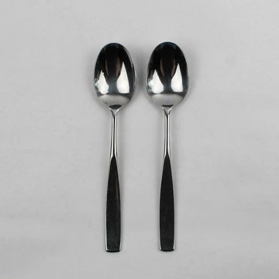 Lot of 2 The Cellar CLF19 Oval Place Spoons, 7.25" Stainless Steel Flatware - Image 1 of 4