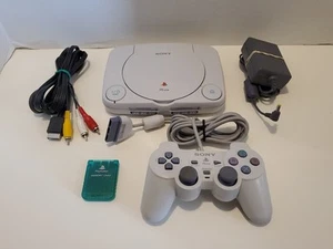Sony Playstation PS One Slim Console PS1 Mini System & Controller Bundle TESTED - Picture 1 of 12