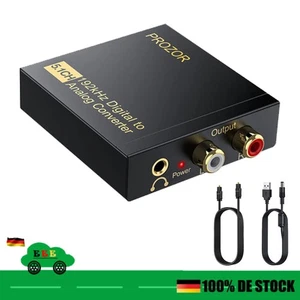 Convertidor de audio DAC digital SPDIF coaxial Toslink a analógico adaptador estéreo - Imagen 1 de 12
