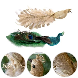 Blau Gold Pfau Christbaumkugel für Baumkranz Girlande und Wohndeko - Bild 1 von 27