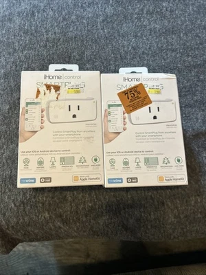 iHome iSP5 WiFI Smart Plug for Apple Android HomeKit Siri Nest Wink Lot 2 - Image 1 of 4