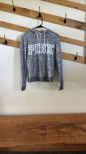 UNDERCOVER Felpa con cappuccio e zip intera Victoria's Secret rosa erica grigio floreale donna taglia M