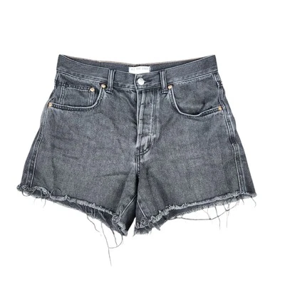 We The Free Shorts Womens 28 Ivy Mid Rise Short Button Fly Cut Off Black Denim - Image 1 of 4