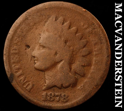 1878 Indian Head Cent - Scarce  Semi-key  Better Date  No Reserve  #F9135 - Image 1 of 2