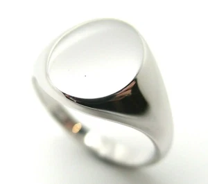 Genuine Size P Sterling Silver Oval Solid Heavy Signet Ring - Free express post - Picture 1 of 6