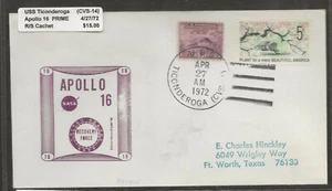 Apollo 16 Recovery Ship Cover USS Ticonderoga CVS-14 - Picture 1 of 2