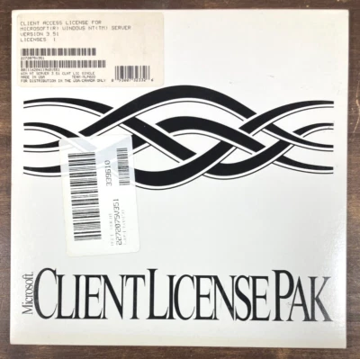 Microsoft Client License Pak Only No Media Windows NT Server Version 3.51 Sealed - Image 1 of 4