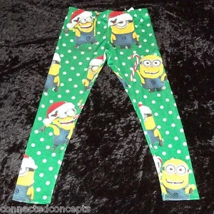 Christmas Despicable Me Minions Youth Girls Leggings (SIZES XSmall - Medium) - Picture 1 of 2