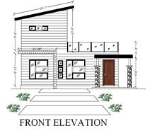 Modern Tiny House Home Building 2 BedRoom & 2 BathRoom House Plans - CAD file