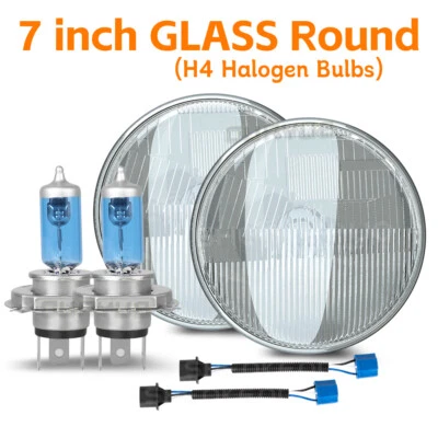 For Chevy Pickup Truck3100 Pair 7" Inch car Headlight round HI/LO Beam Halogen - Image 1 of 4