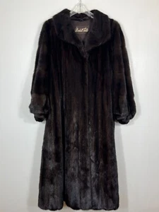 Classic MINK Fur Coat Dark Brown Women's Extra Large 47" Length MARSHALL FIELD'S - Picture 1 of 5