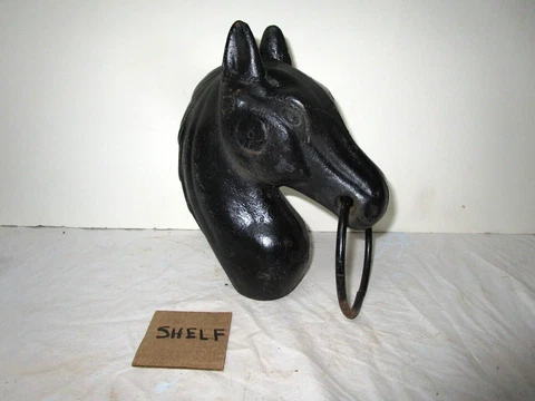 Vintage cast iron post top mounted hitching post horse head Cover