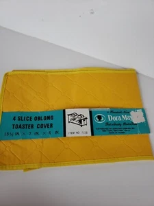 Vintage Dora May Kitchen Toaster Cover Yellow Oblong 4 Slice New Quilted Vinyl - Picture 1 of 6