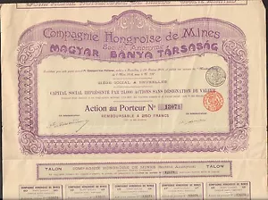 DECO => Compagnie Hongroise de Mines (BELGIQUE HONGRIE) (N) - Imagen 1 de 1
