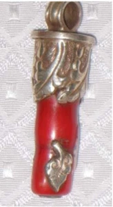CIONDOLO stelo di corallo in argento sterling decorativo. - Foto 1 di 1