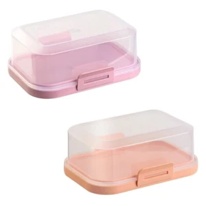 ENGELLAND 2 x Stapelbare Butterdose Frische Box Dose BPA-Frei Rosa + Apricot - Bild 1 von 6