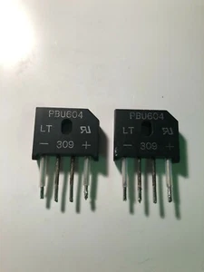 PBU604 Bridge Rectifier 400V 6A SIP Mix Genuine Part Tested x 2 pcs - Imagen 1 de 2