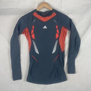Adidas Shirt Youth Medium Gray/Orange Climacool Long Sleeve Breathable - Picture 1 of 6