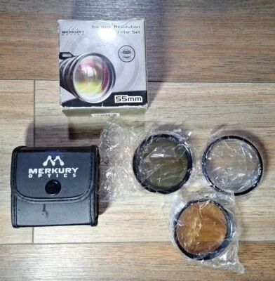 Merkury Optics 55mm 3pc High Resolution Filter Set - Image 1 of 4