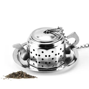 2 filtros de té de acero inoxidable colador de té con forma de tetera infusores de té sueltos - Imagen 1 de 11