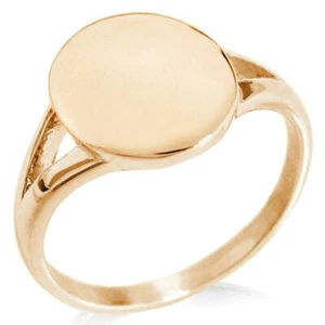 Stainless Steel Oval Top Polished Statement Classic Signet Ring FREE ENGRAVE - Picture 1 of 10