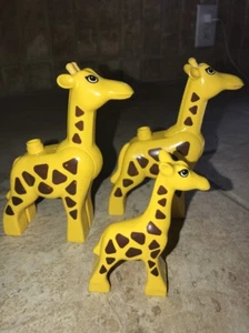 Lego Duplo Figura MAMÁ/PAPÁ Y BEBÉ JIRAFAS Amarillo/Marrón Zoo Safari Animal - Imagen 1 de 5