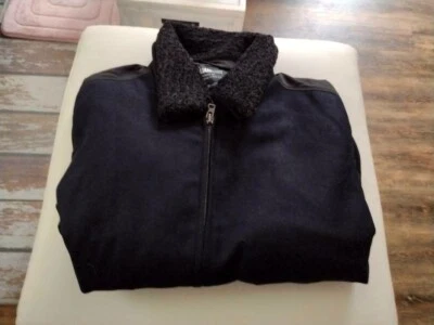 Chaqueta de bombardero para hombre William Rast mezcla de lana negra/azul - talla XXL (¡NUEVA!!) Foto 1 de 4