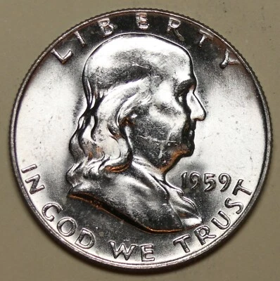 1959-D Franklin Half Dollar - BU - STOCK PHOTO - #43018 - Image 1 of 2