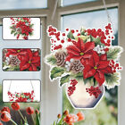 Fe# Acrylic Christmas Bouquet Single-sided Diamond Painting Hanging Pendant 20x2