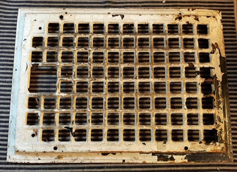 Vintage Metal FLOOR REGISTER Vent / Grate ORNATE 10" x 14" Cover