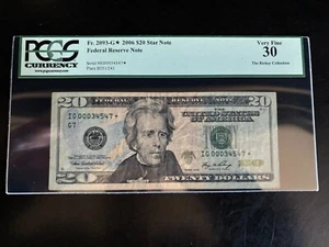 DBR 2006 $20 FRN Chicago STAR Fr. 2093-G* PCGS 30 Serial IG00034547* - Picture 1 of 2
